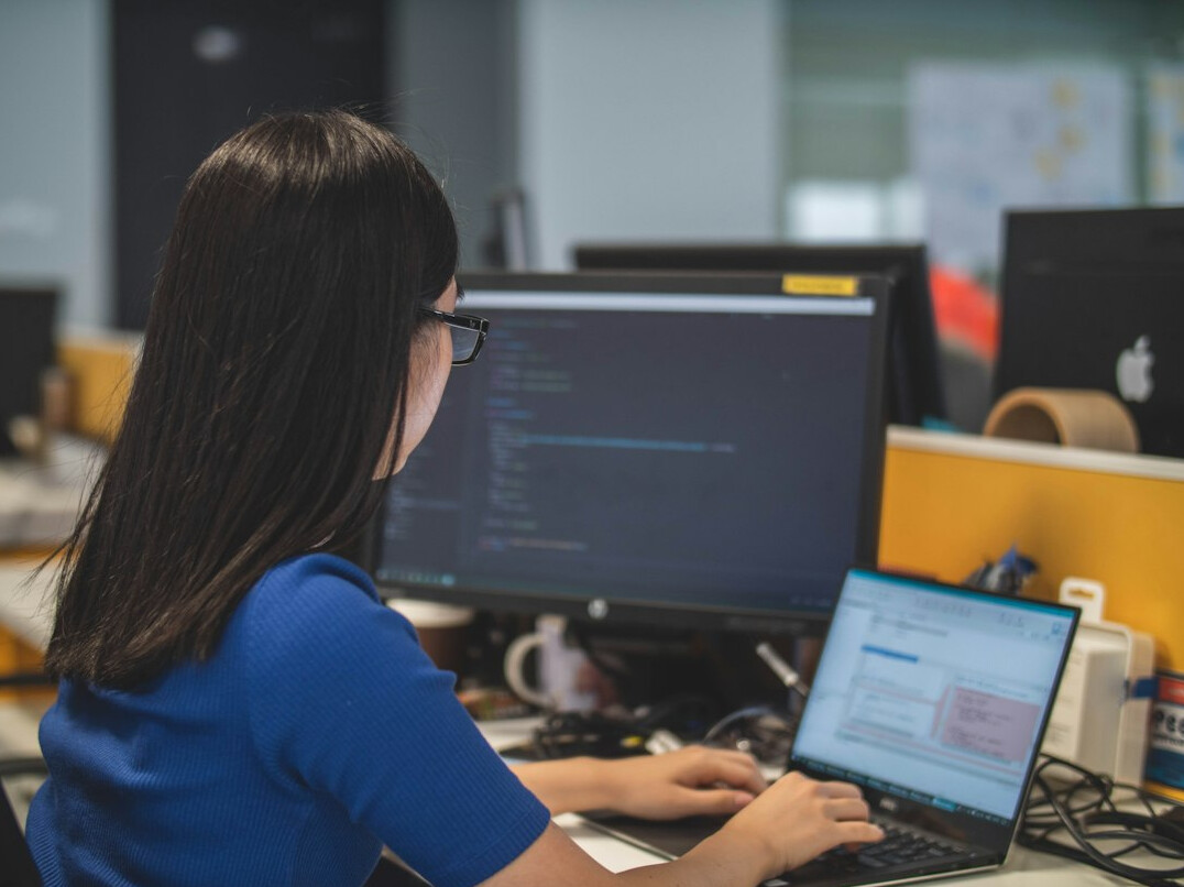 woman working on computer